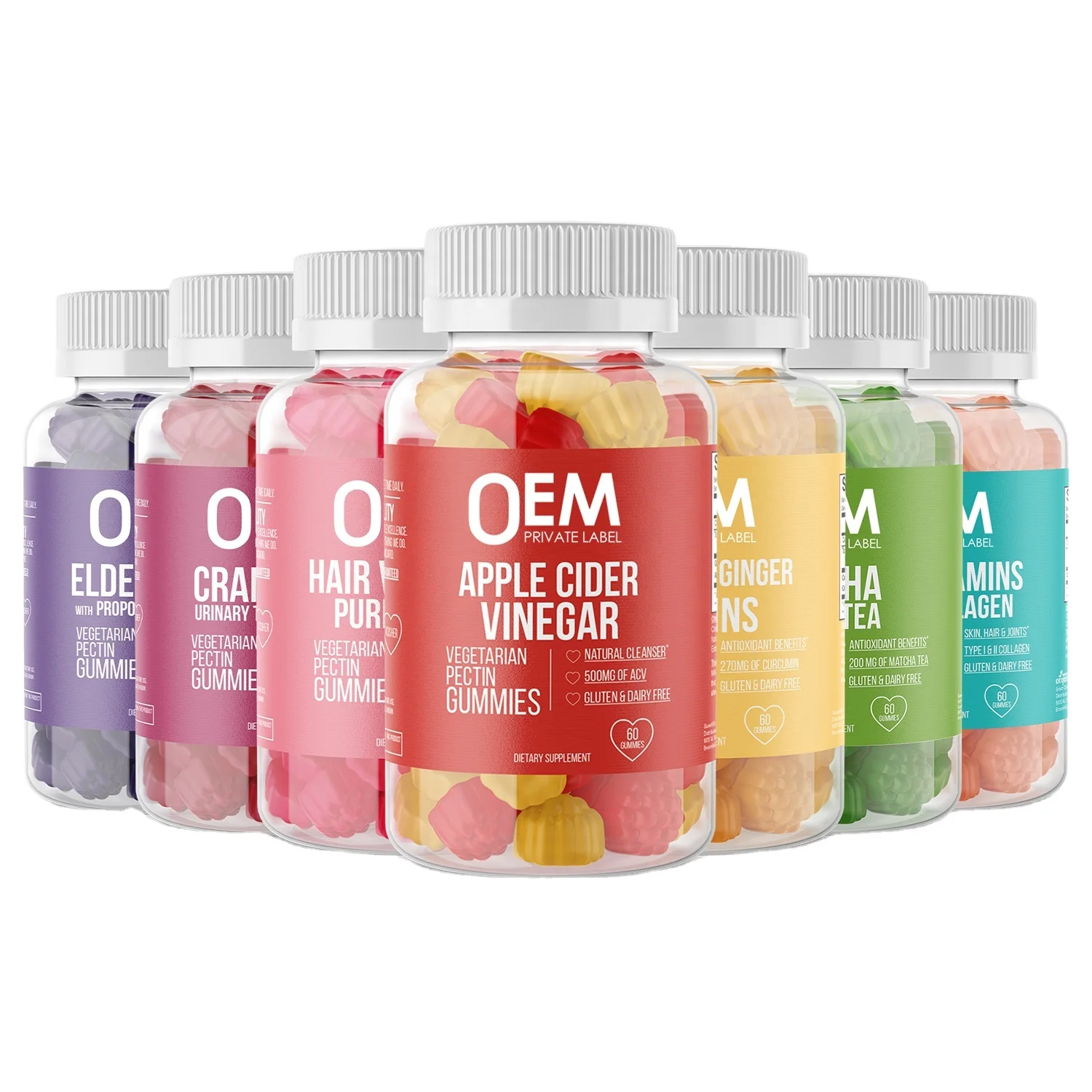 Multivitamin Gummies Apple Cider Vinegar Bear Vegan Gummy Organic Vitamins Biotin Sea moss Gummies Collagen Super Fruit Candies