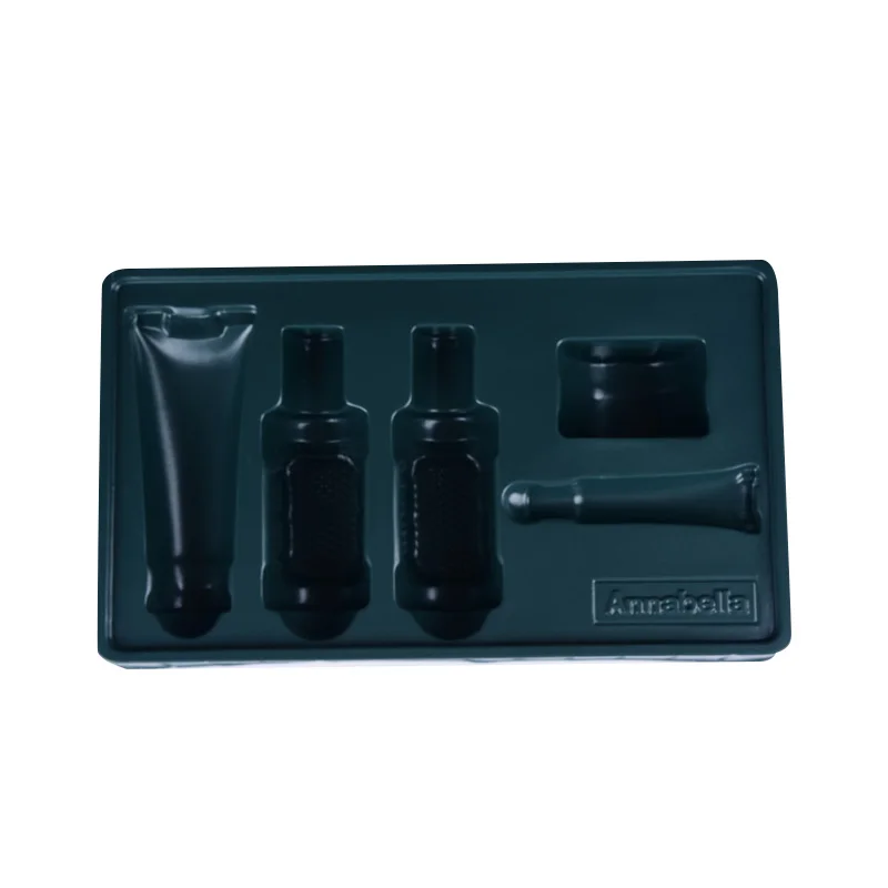 Custom Blister Flock Tray box packaging insert Plastic Thermoformed Trays for gift set pack