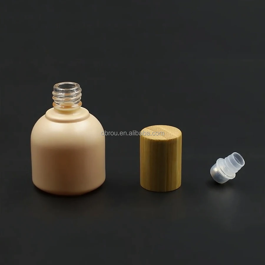Luxury bamboo cap type 10 ml essential oil roller pink bottle perfume oil roller bottle roll on bottles 10ml