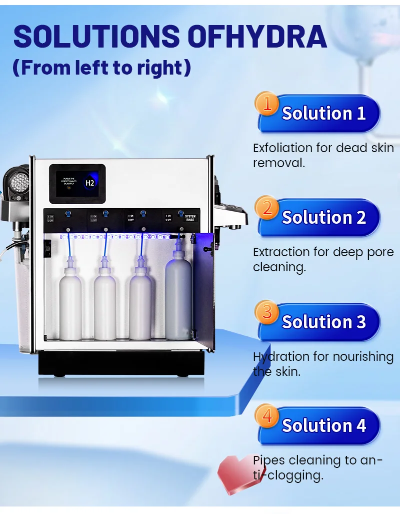 Vortex Hydro Oxygen Facial Machine for Deep Skin Cleansing Nourishing Repairing Moisturizing with UK/EU/US/CN Plugs for Spa Use