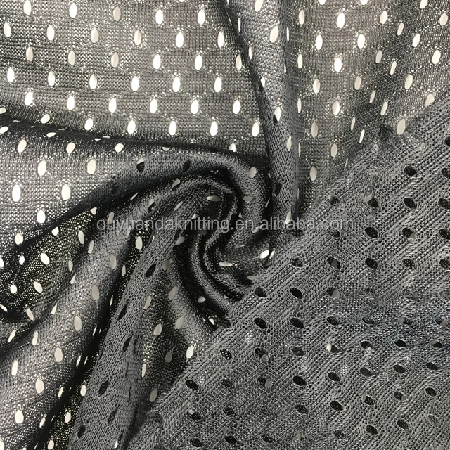 Warp Knitted 120gsm Polyester Tricot Pin Hole Mesh Fabric For Lined Mesh Shorts