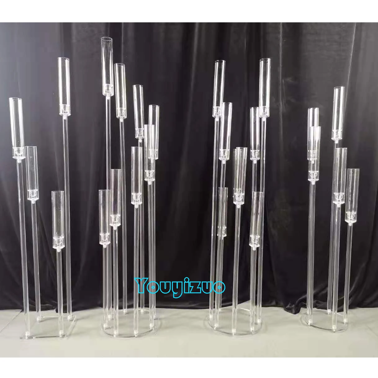 YOUYIZUO Acrylic Lead The Way Candle Holder Set Party Decorations Wedding crystal lanterns and candle jars Aisle Candle Holder