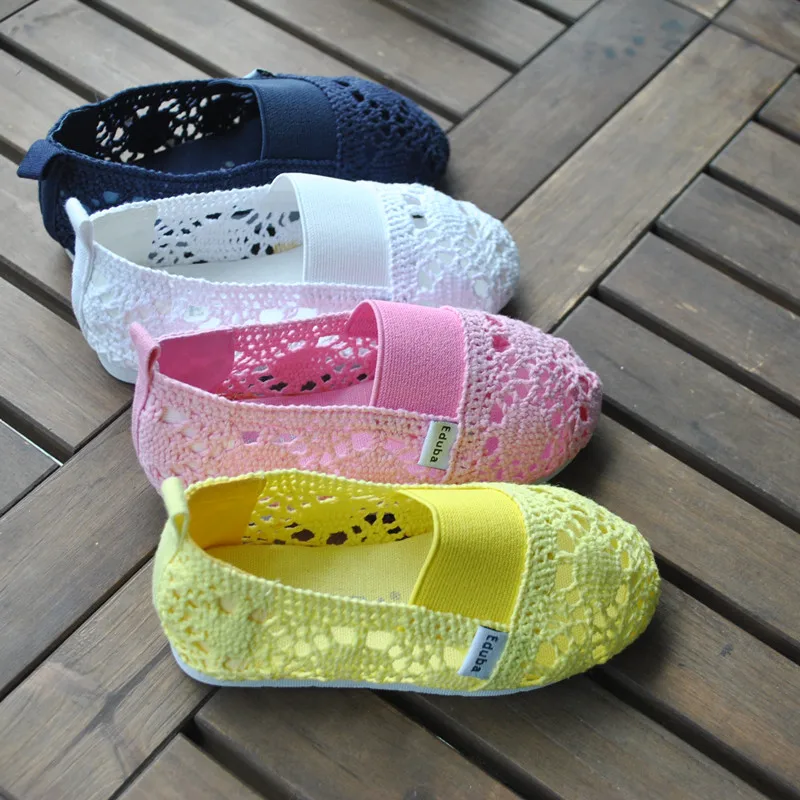 
E11-12 good quality girls cute knit shoes in stock beautiful princess flat knit shoes for girls children 3 dollars 