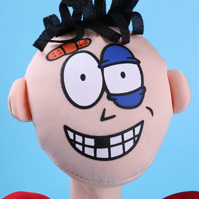 Electric Decompression Toys Anti Stress Plush Screaming Doll Punch Me Stress Relief Boxing Desk Toys