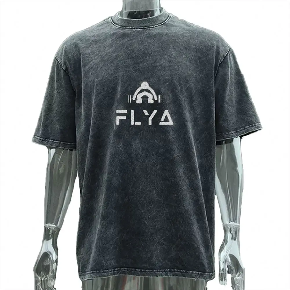 Unisex Screen Print Hip Hop 100 Cotton Tshirt Heavyweight Graphic Plain Custom Men Vintage Oversized Wholesale Acid Wash T Shirt