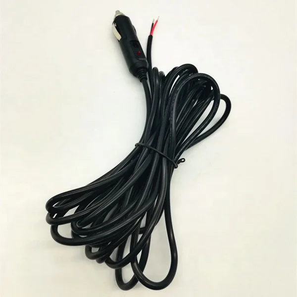 Custom 18awg 5A bare wire tinned end car cigarette lighter extension cable