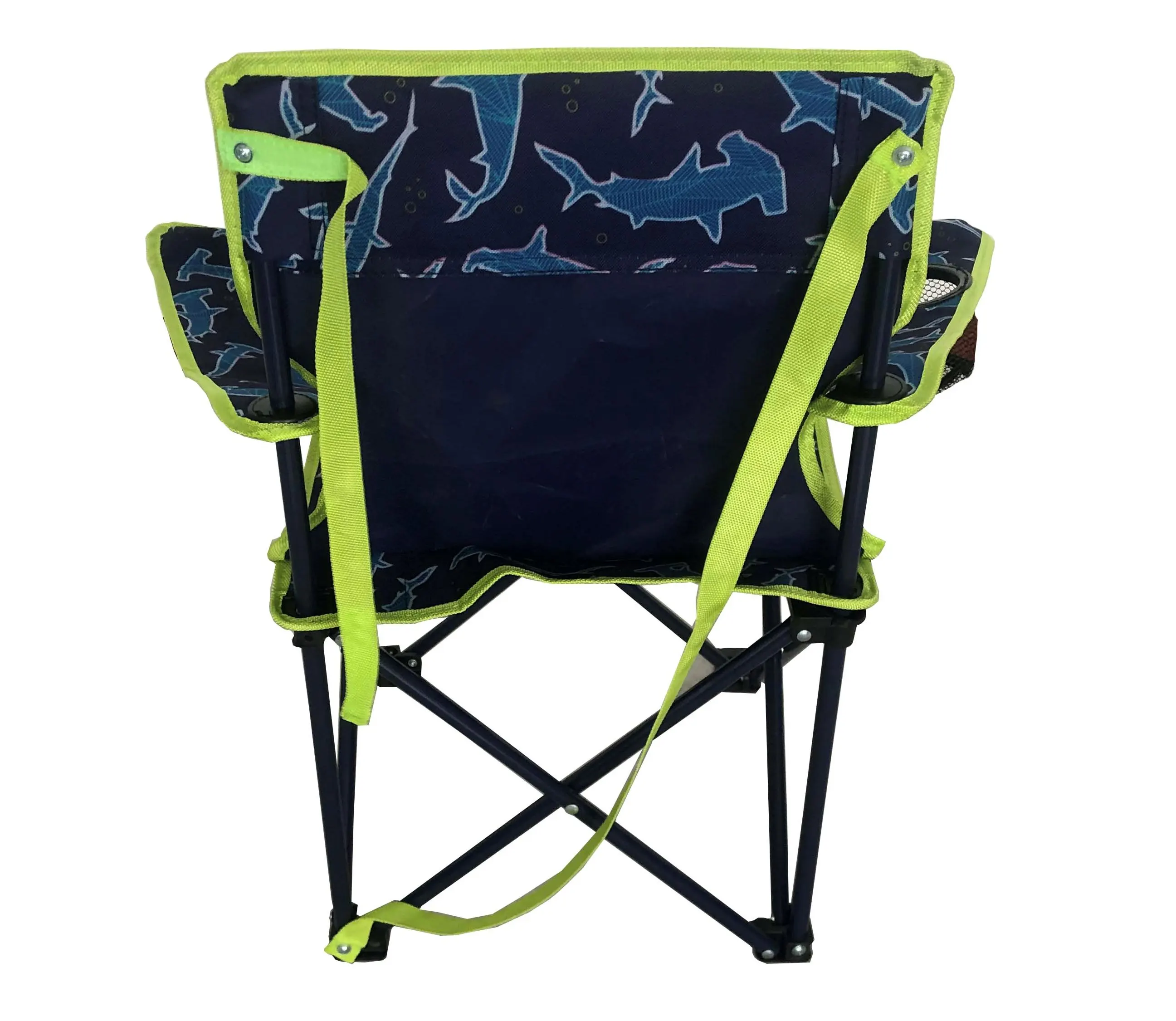 
compact portable safety fancy cartoon design shark and unicorn paint padded folding camping kids chair with armrest 