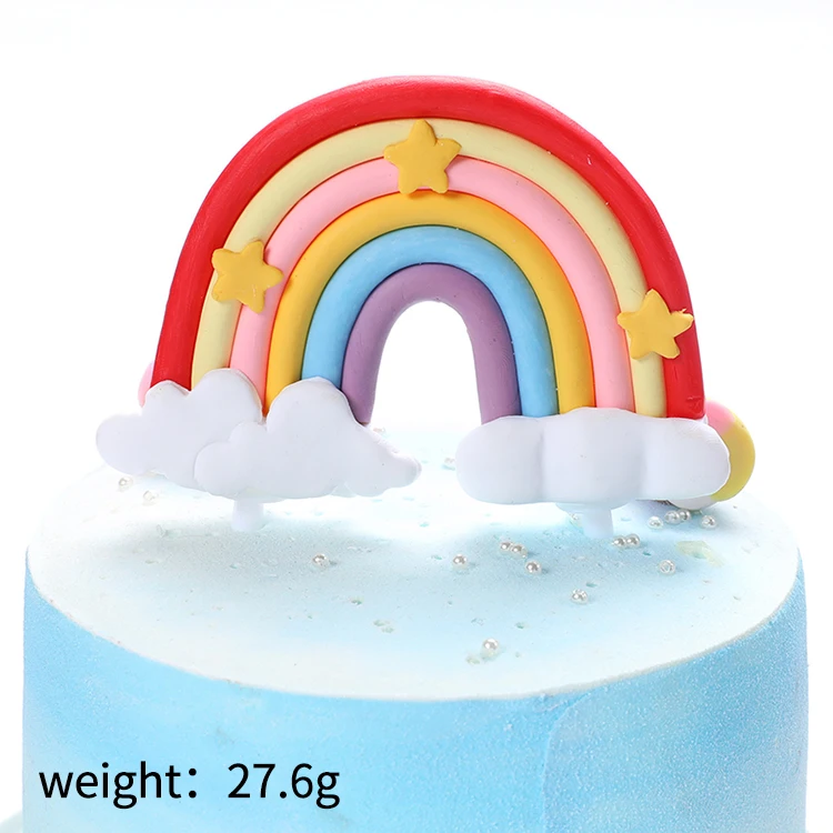 Colorful Rainbow for Happy Birthday Cake Topper Cake Decor Kids Funny Party Cupcake Supplies