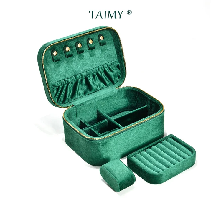 Wholesale High Quality Velvet Jewelry Storage Box Custom Logo Large Capacity Jewelry Packaging Box For Jewelry And Watch Storage