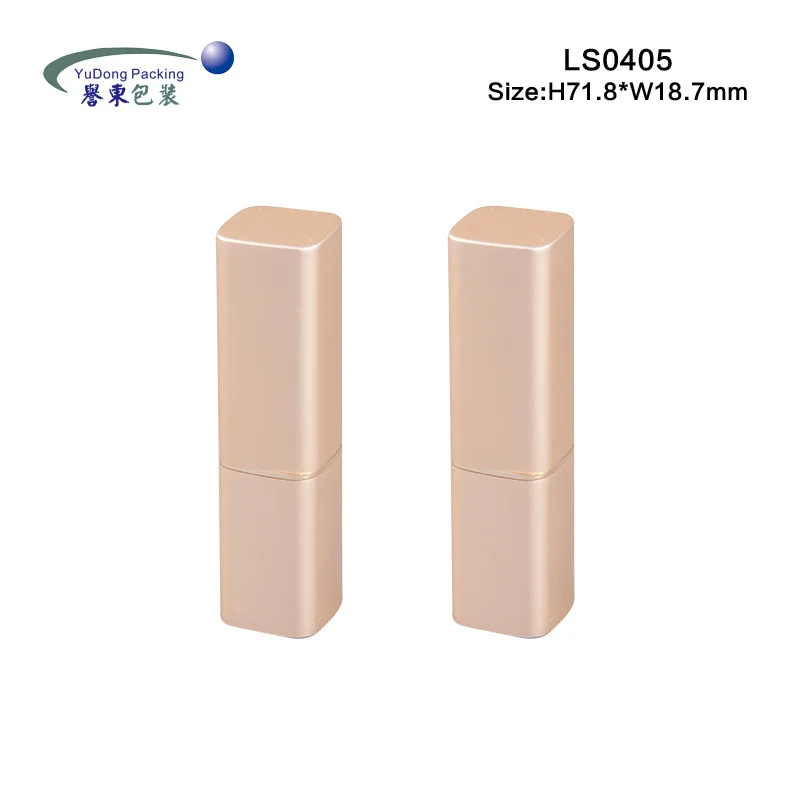 
high quality empty square lipstick packaging aluminum lipstick golden make your own lipstick container 