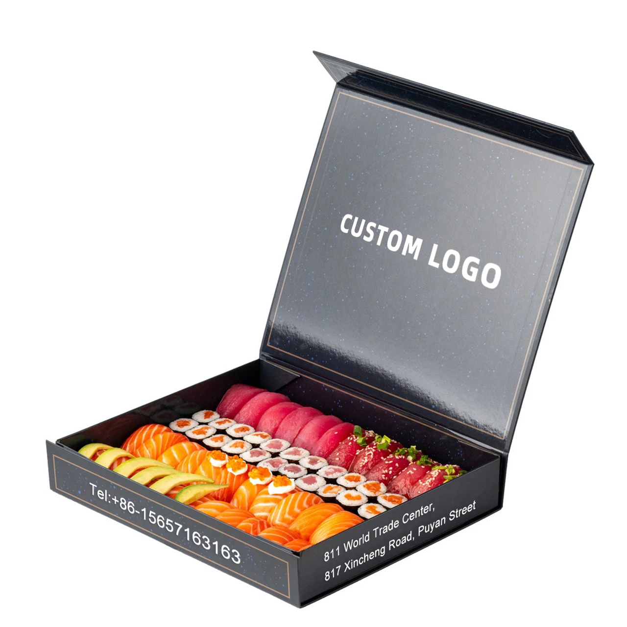 Customize Design logo Sushi takeaway Box, Sushi Packing for Sushi Shop,paper