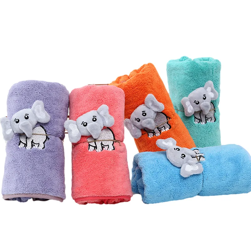 Microfiber coral fleece towel household daily necessities absorbent thickened face towel cartoon animal gift towel