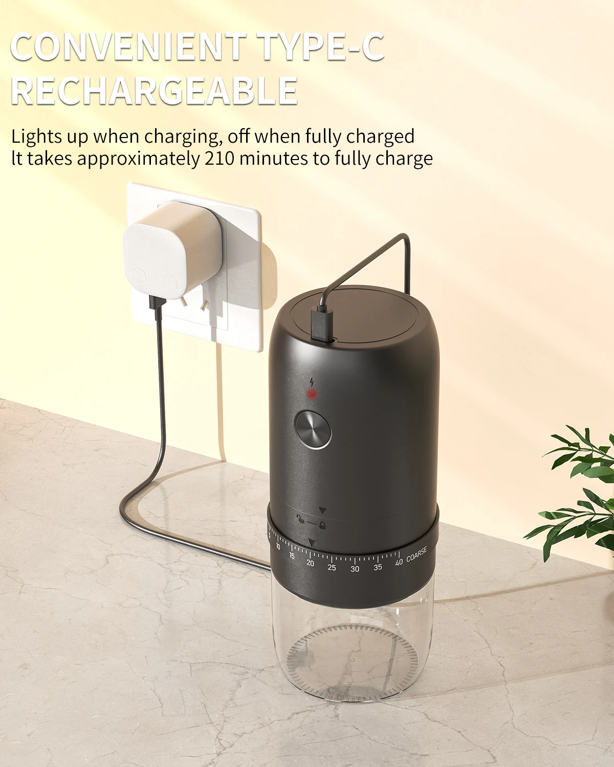 New Product External Gear Adjustment Custom Logo Coffee Bean Grinder Outdoor Home Office Use Electric Coffee Grinders