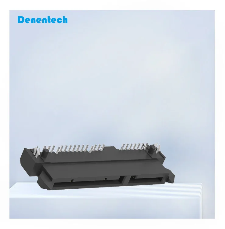 Customized SATA7+15P H4.20mm Female Right Angle DIP sata Connector for PCB