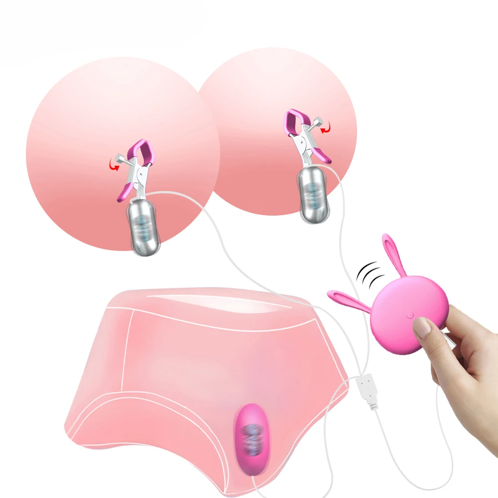 Free Custom Box - Nipple Clamps Vibrating Breast Clips Stimulator Wired Vibrators Egg Sex Toys for Women Couples Fun