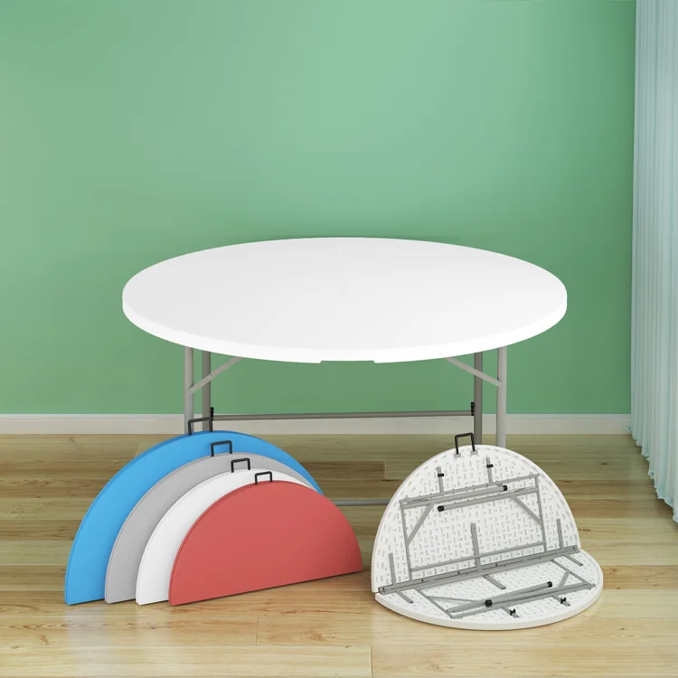 5ft 10 человек Меса 60 дюймов Круглая Складная banqueteras столы банкетный стол Hdpe пластиковый складной круглый вечерние таблицы адвокатского сословия на свадьбу