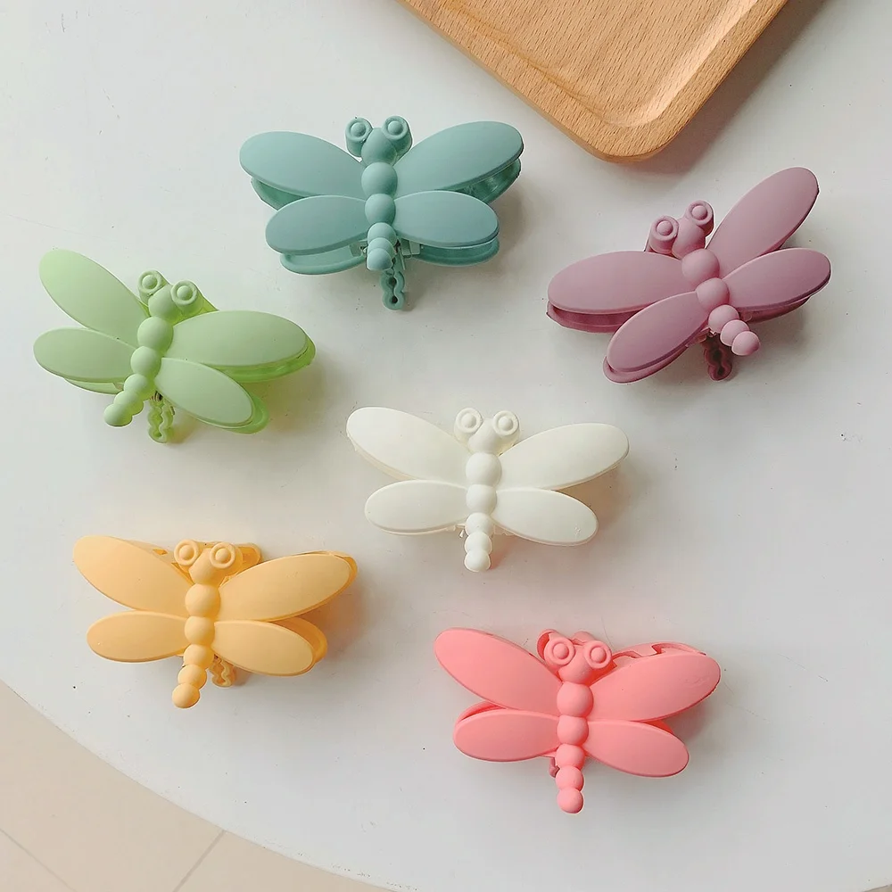 Custom Korean Version Broken Hair Clip Hair Card Children Back Of The Head Shark Claw French Half Tied Dragonfly