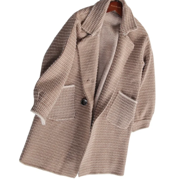 
Autumn Women Soft Alpaca Cardigan Ladies Winter Long Full Body Couple Sweater With Button 