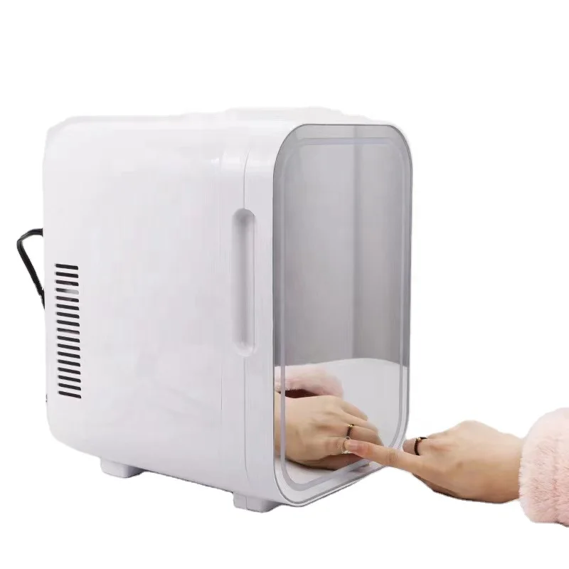 8L Cosmetic Mini Fridge Both DC AC used Camping Car Refrigerator Mini Cosmetic Refrigerator With Mirror LED Light Refrigerator