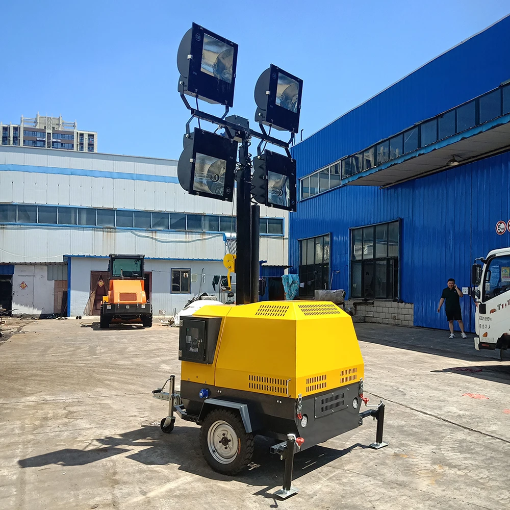 Construction Lighting 5m 7m 9m 4*1000w Led Mobile Diesel Tower Light