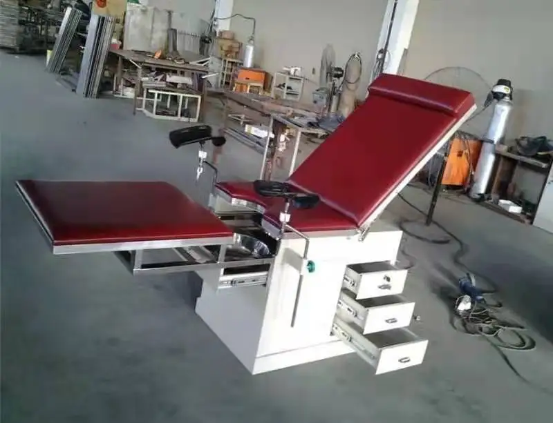 Gynecology examination bed    with drawer and stool