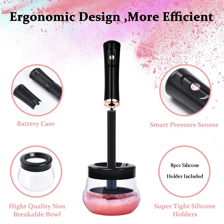 Dropshipping Usb Battery Fast Dry Automatic Convenient Cleaning Tool Machine Silicone Electric Makeup Brush Cleaner and Dryer