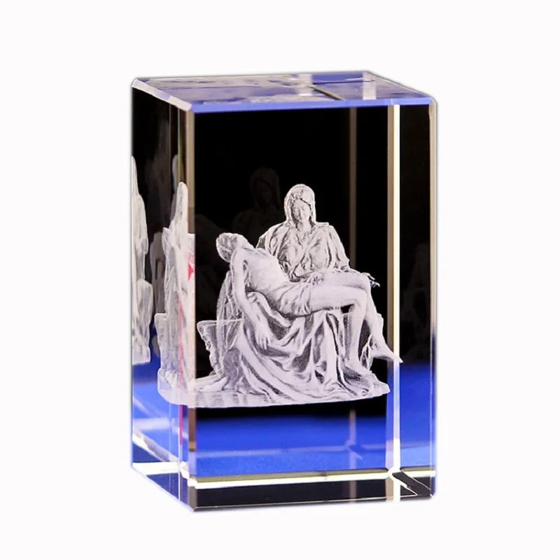 High Quality K9 Crystal Items 3d Laser Crystal Cube Religious Craft
