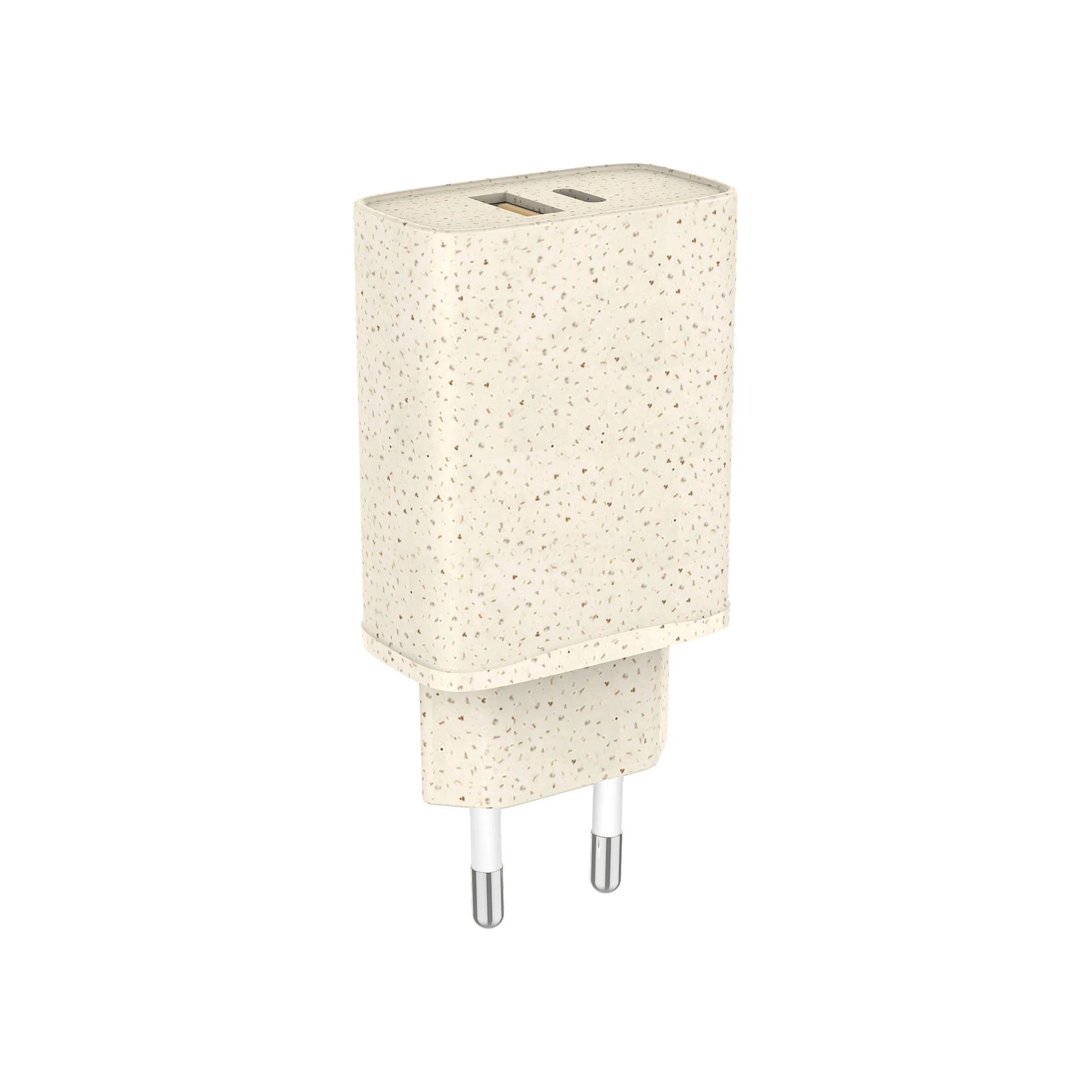 Экологичное портативное зарядное устройство PD20W QC3.0 с двумя USB-портами, биоразлагаемое зарядное устройство из пшеничной соломы