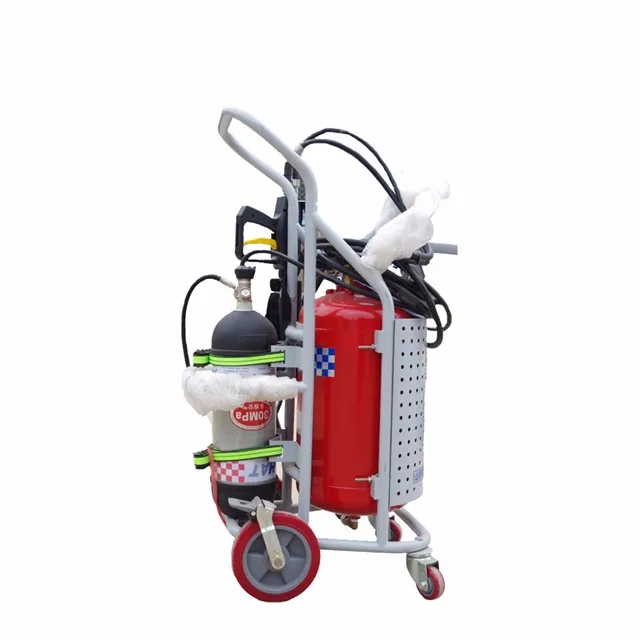 Fireman tools in firefighting work water mist fire extinguisher