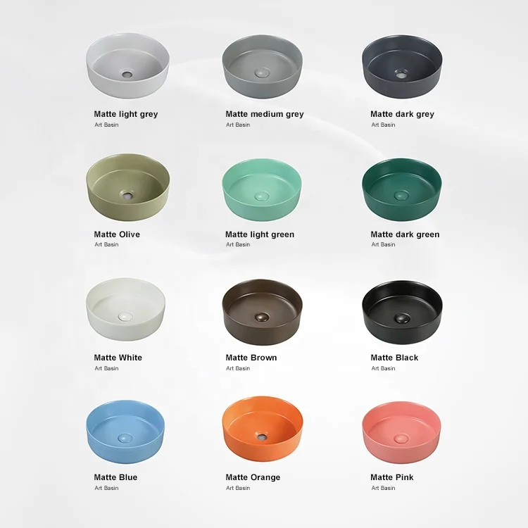 Round shape wc washroom countertop sink table top wash hand vessel lavabo basin bathroom ceramic art wash basins bowl for hotel