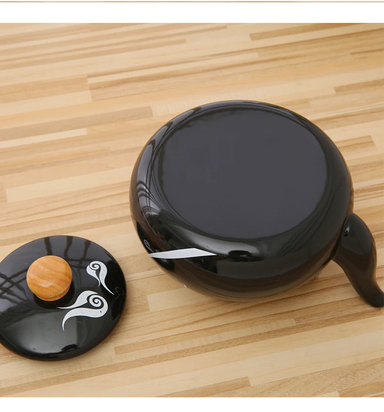 Factory Wholesale white/black double kettle Enamel coating Turkish cooking enaeml tea pot set