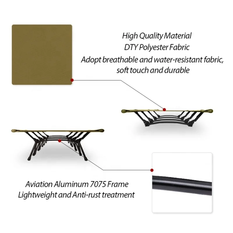 Camp Cot Bed Folding Adjustable Height Travel Cot Folding Bed Outdoor Camp Bed Folding Portable Cot