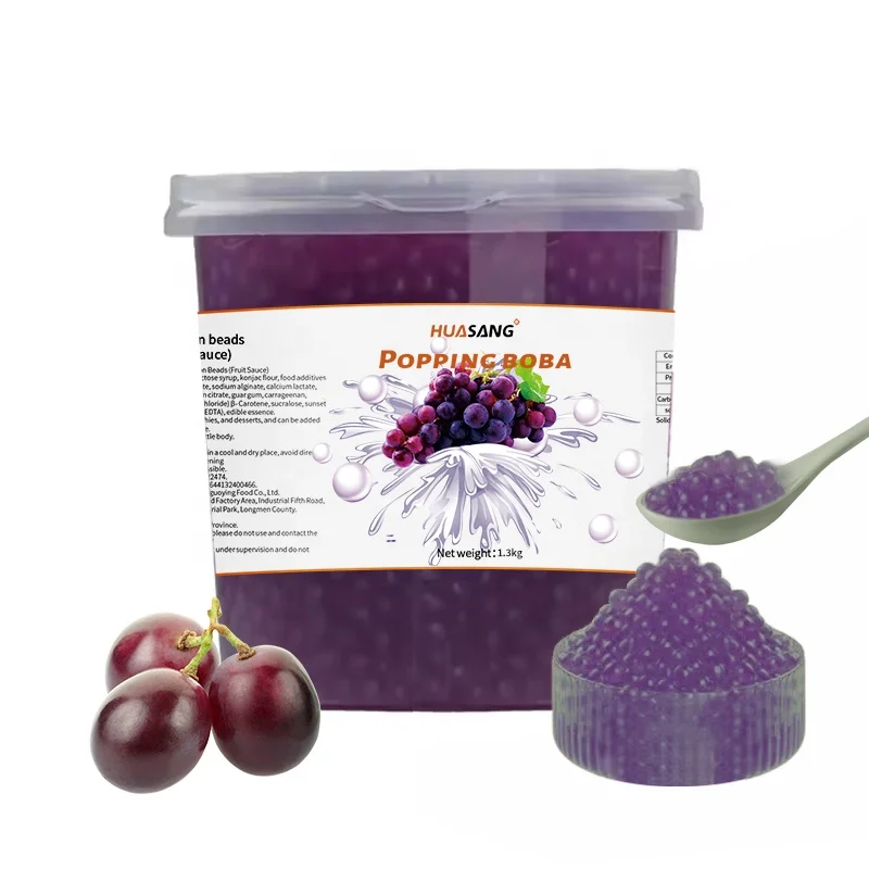 1.3kg instant grape flavour bursting popping boba fruit juice balls pop pearl for milk bubble tea ingredients manufacturer