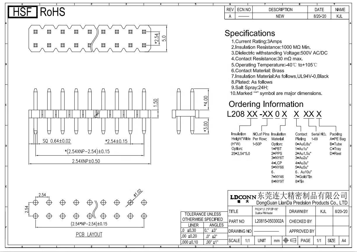 
Pitch 2.54mm insulation height 1.5mm Pin Header Dual Row 180 degree Straight Type Board to Board Connector Pin Connector 2x5pin 