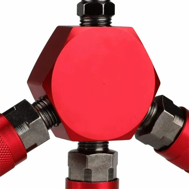 High precision 3-Way Air Manifold 4 Ports Aluminum Industrial Flat Hex Quick Connect 3