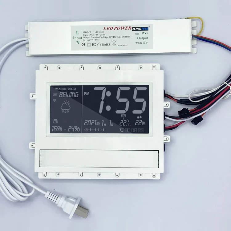 Global Weather Forecast Bluetooth Connected Music Play Dimmer LED Mirror Touch Switch