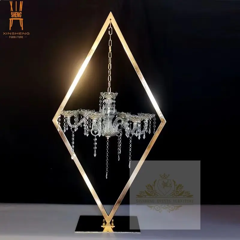 Luxury Wedding Centerpieces Gold Metal Crystal 6 Heads Candelabra for Party Weddings Decoration