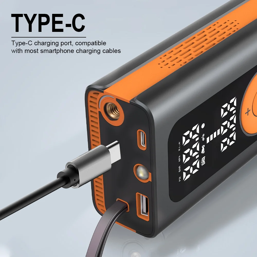 China Factory PC 12V Electric Inflator Car Air Pump for Tire Inflation Tire Pressure Monitor Portable Car Air Compressor Pump