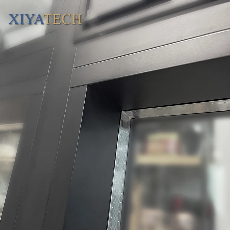 Steel framed arched fixed wooden window with tempered glass