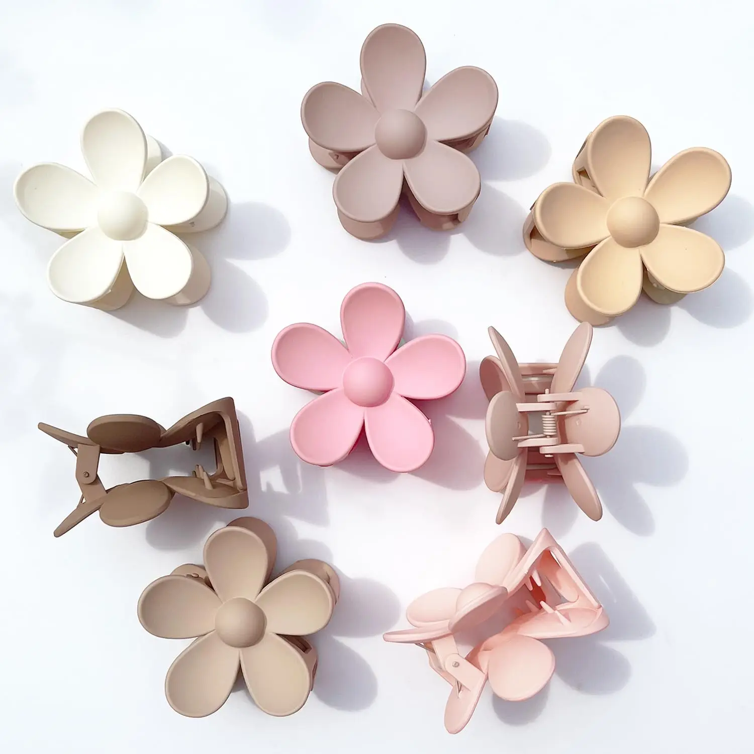 Korean flowers summer new candy color catch clip Girl simple transparent jelly shark hair clip female resin hair claw clips