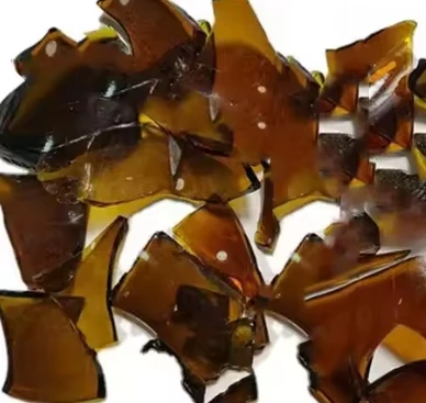 High Quality Amber Coffee Brown Bottle Glass Sheet Chunk Glass Cullet