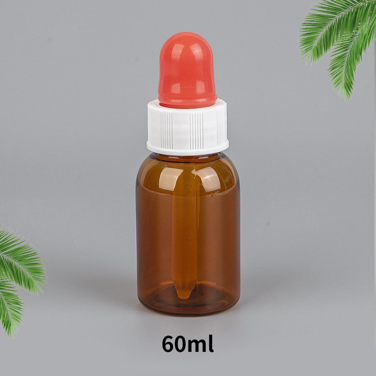 60ml wholesale Brown reagent bottle with graduated medicinal liquid bottle Plastic dropper bottle