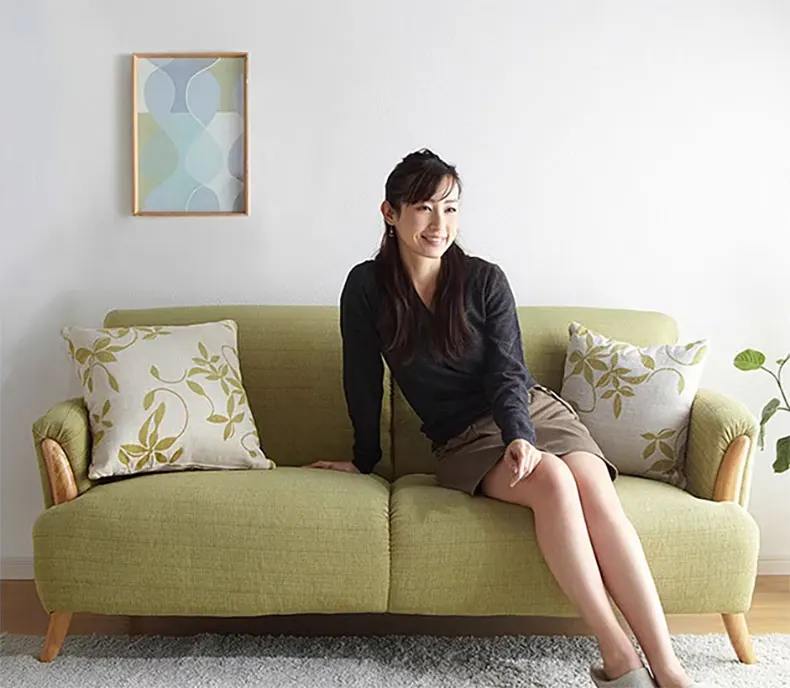 012 Nordic style furniture fashionable wooden sofa Japanese style apartment living room bedroom double or triple fabric sofa