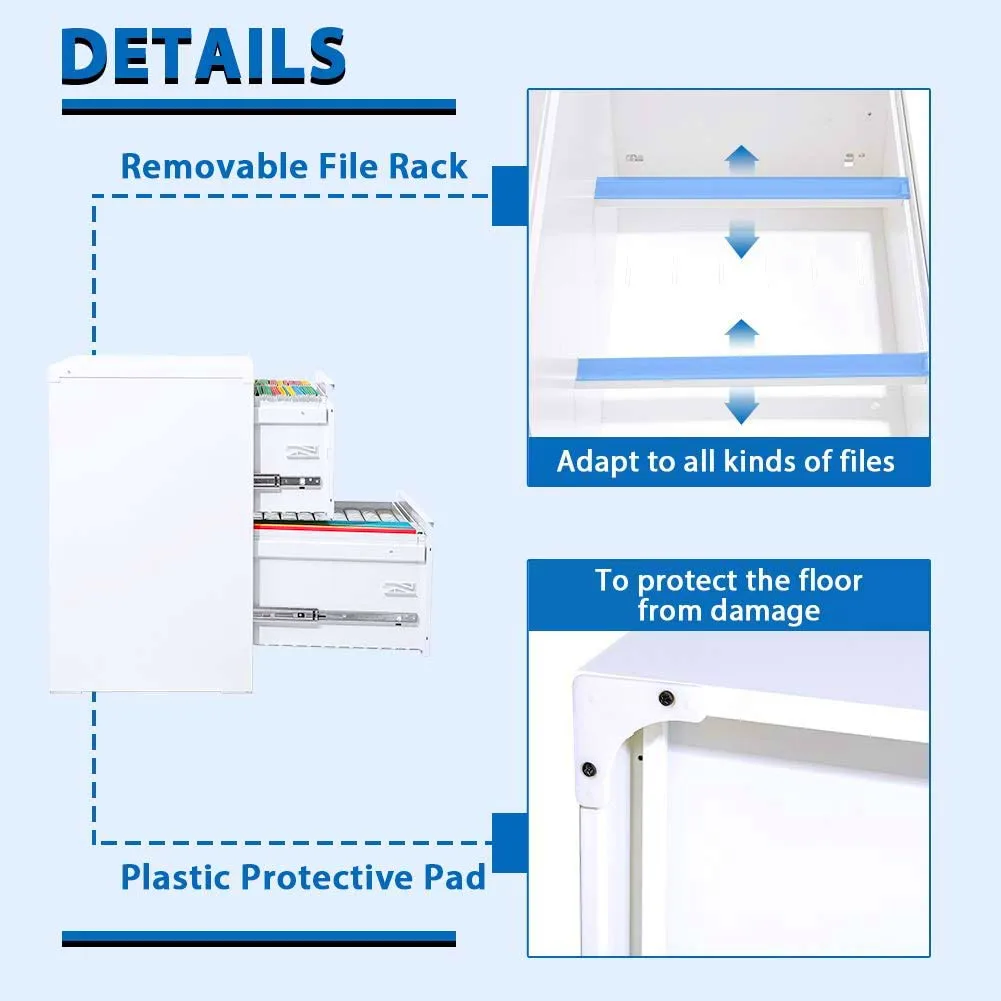 Modern Office filing cabinets furniture 2 drawer metal door mobile pedestal storage drawers office furniture cabinet