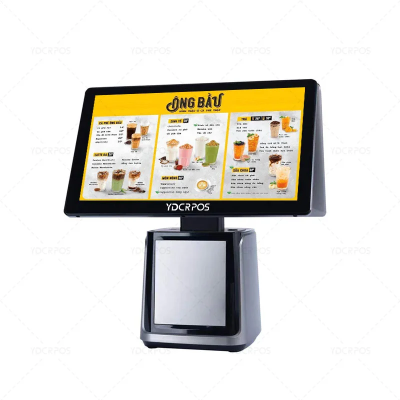 QR Code Scanning High Resolution Desktop Touchscreen All In One 80mm Thermal Printer Pos System With Barcode Scanner