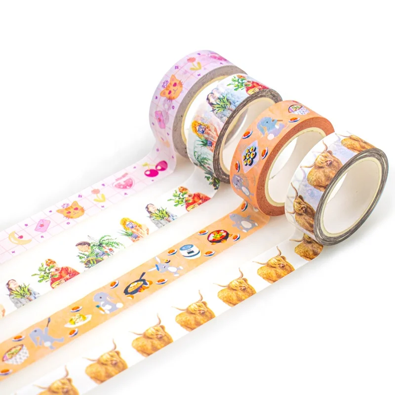 Factory Price Wholesale Custom Printed CMYK Color Art Decorative Waterproof Washi Tape Set