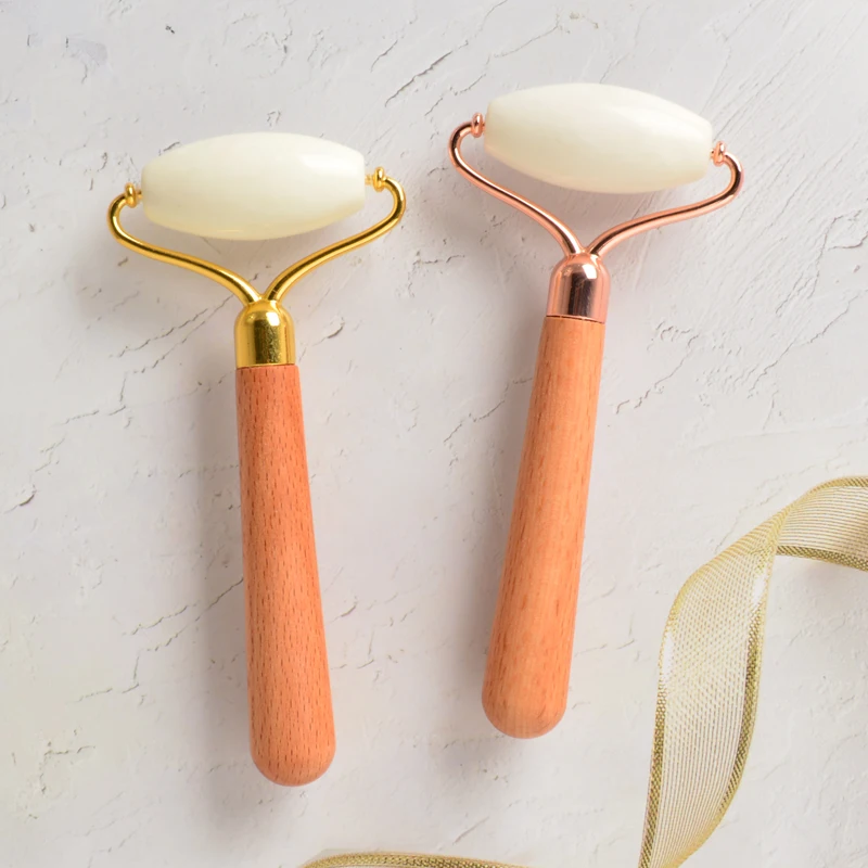 
White massager facial stone roller jade guasha 