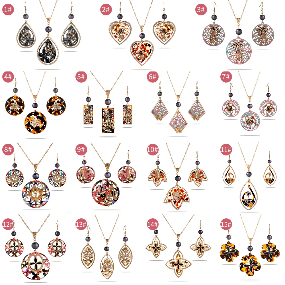 SophiaXuan Wholesale Hawaiian Acrylic Jewelry Set Hyderabad Holiday Pearl Jewelry Set