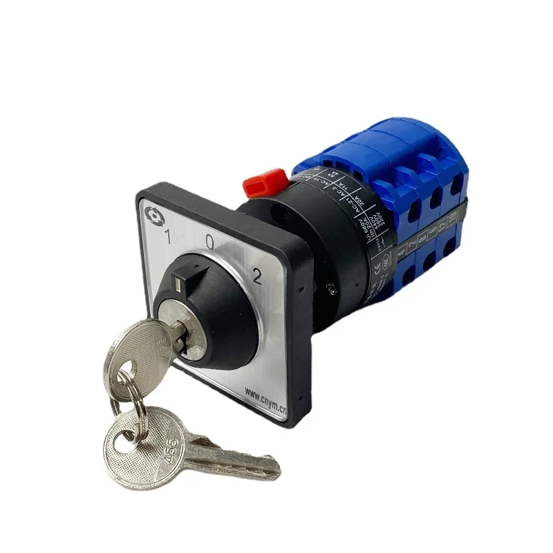 LW26-20/3S Combined Selector Control Circuit 3 Positions Single Hole Install With Key 20A 380V Reverse Forward Rotary Cam Switch