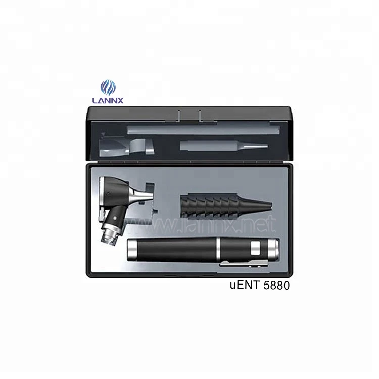 LANNX uENT 5880 Portable LED Medical ENT Diagnostic Ear Otoscopic Auriscope Otoscope Surgical Mini Handheld  otoscopes Set